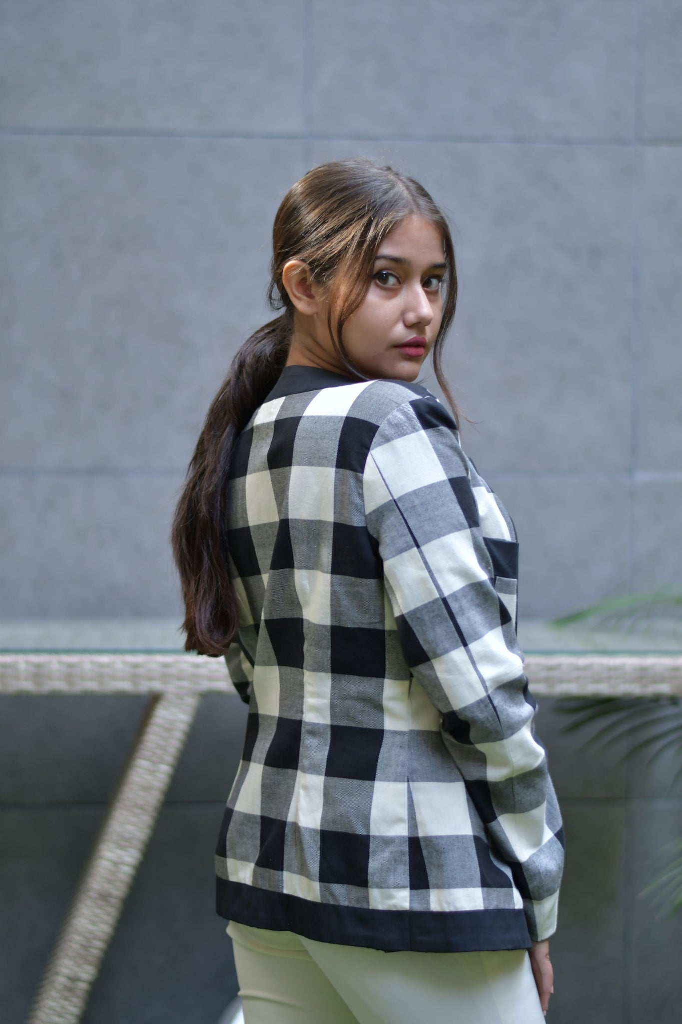 Checks Blazer Black & White