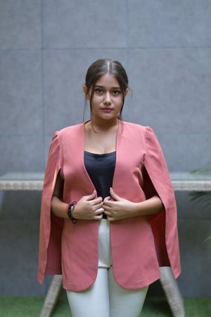 Cape Style Open Jacket