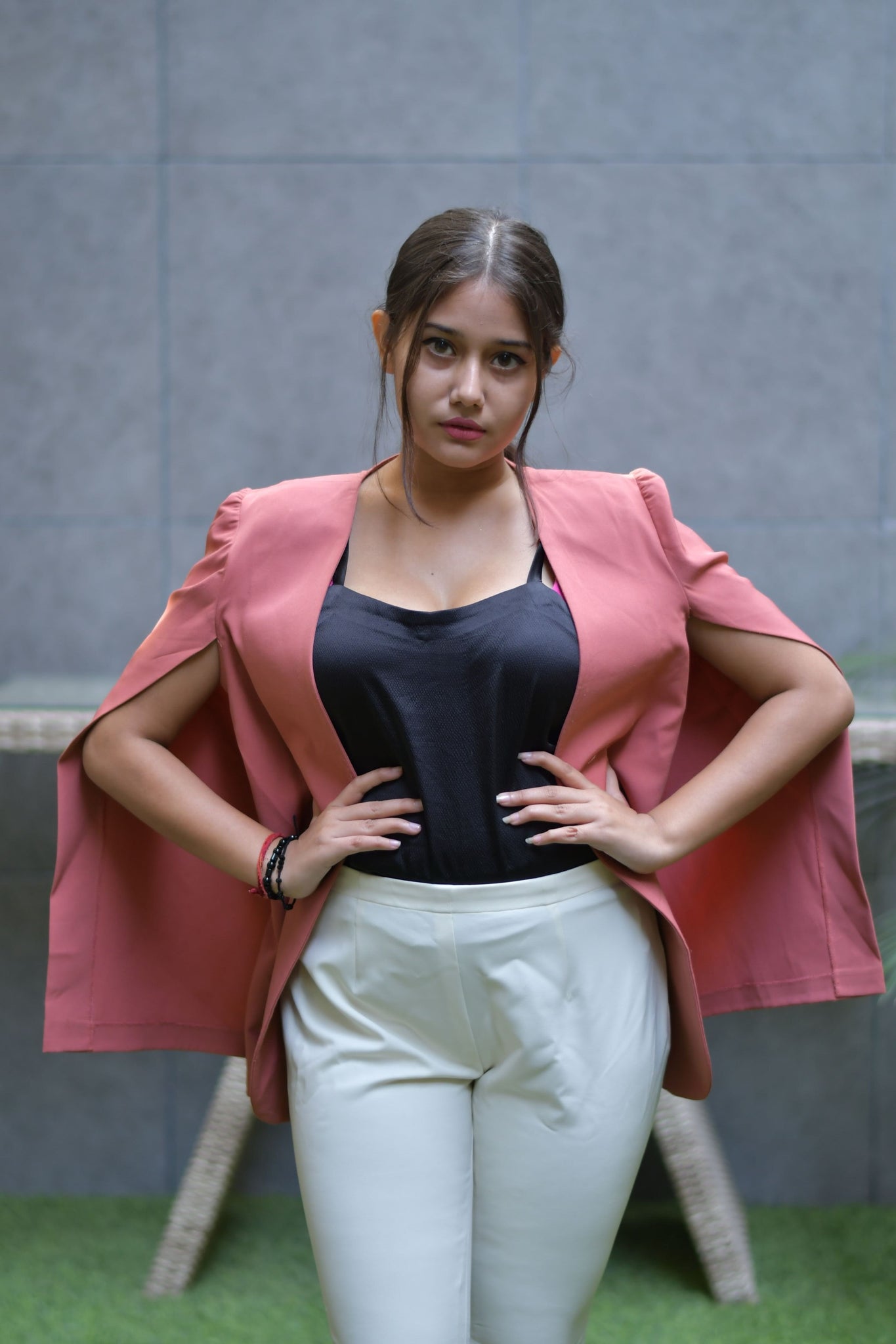 Cape Style Open Jacket