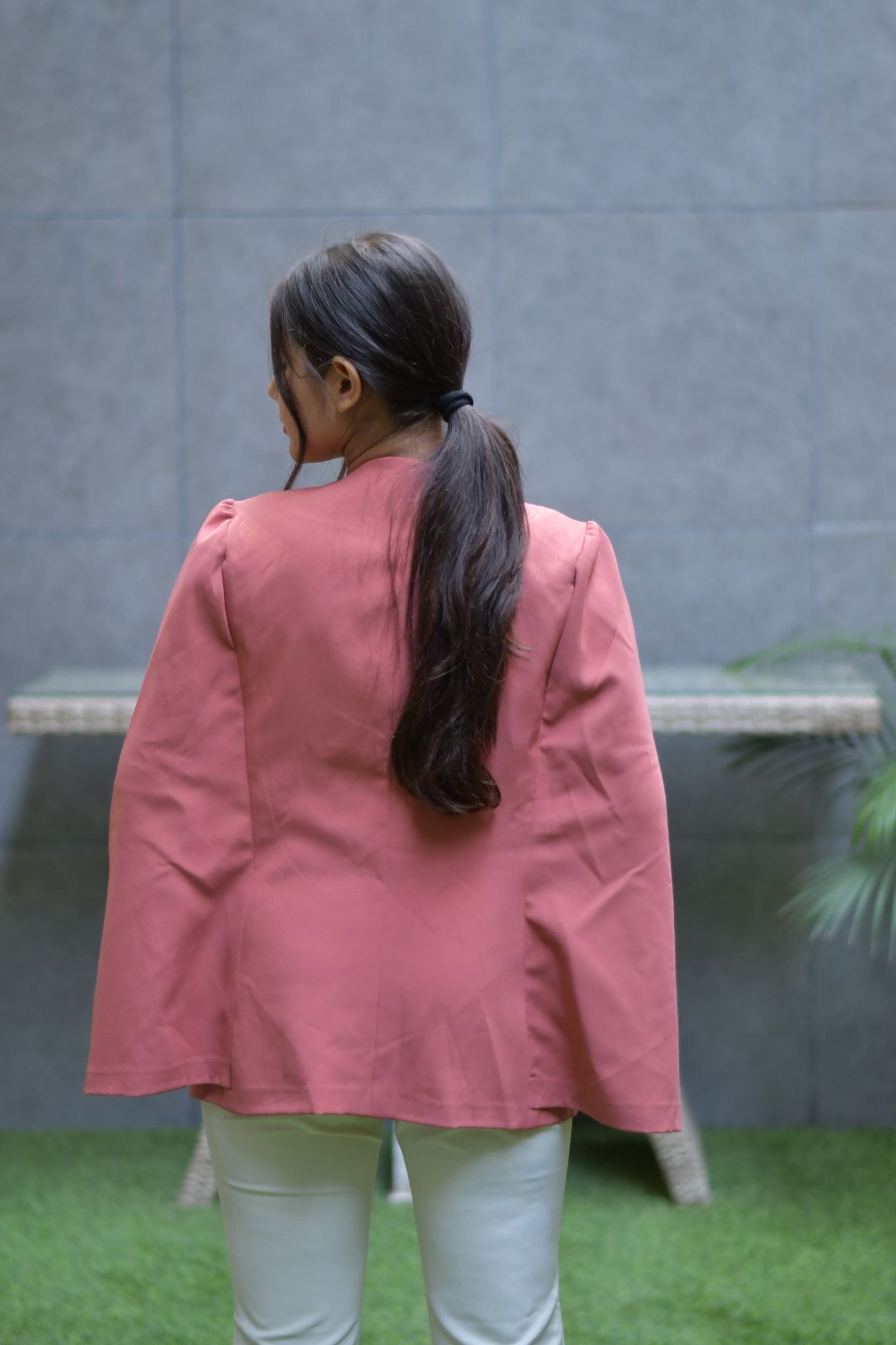 Cape Style Open Jacket