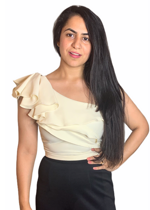 One Shoulder White Top