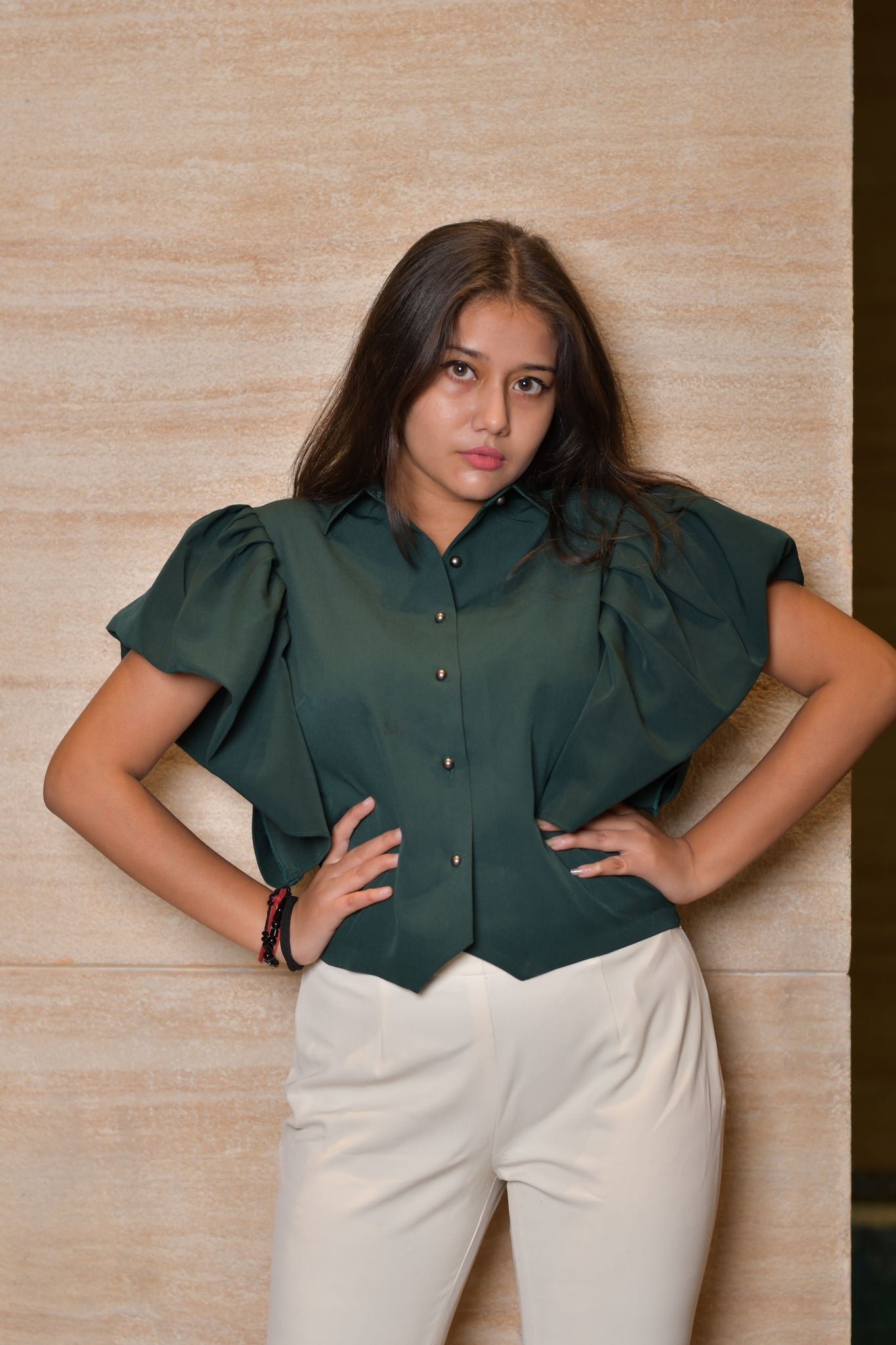 Dark Green Crop Top