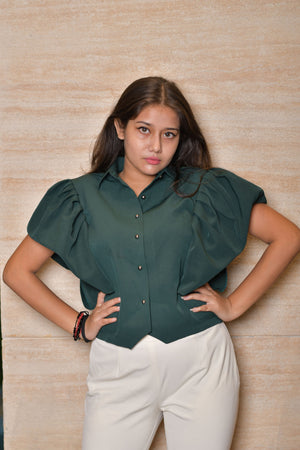 Dark Green Crop Top