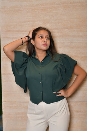 Dark Green Crop Top