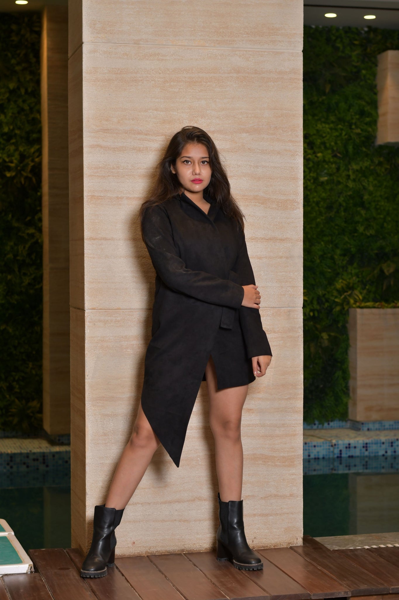Black Suede Uneven Jacket