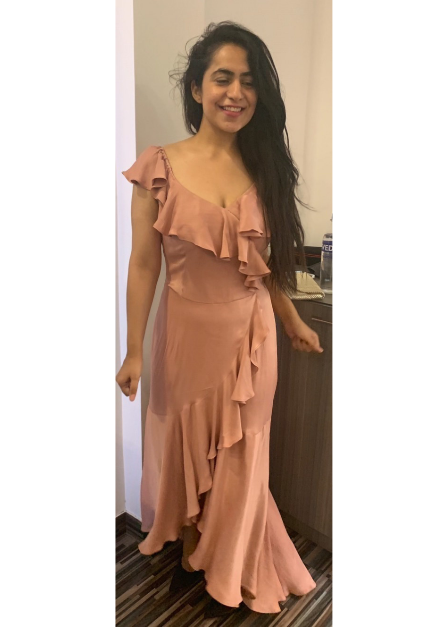 Ruffle Pink High Low Dress