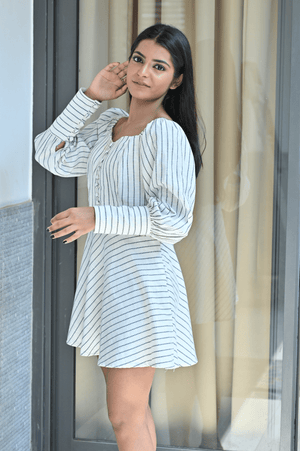 White Button Dress