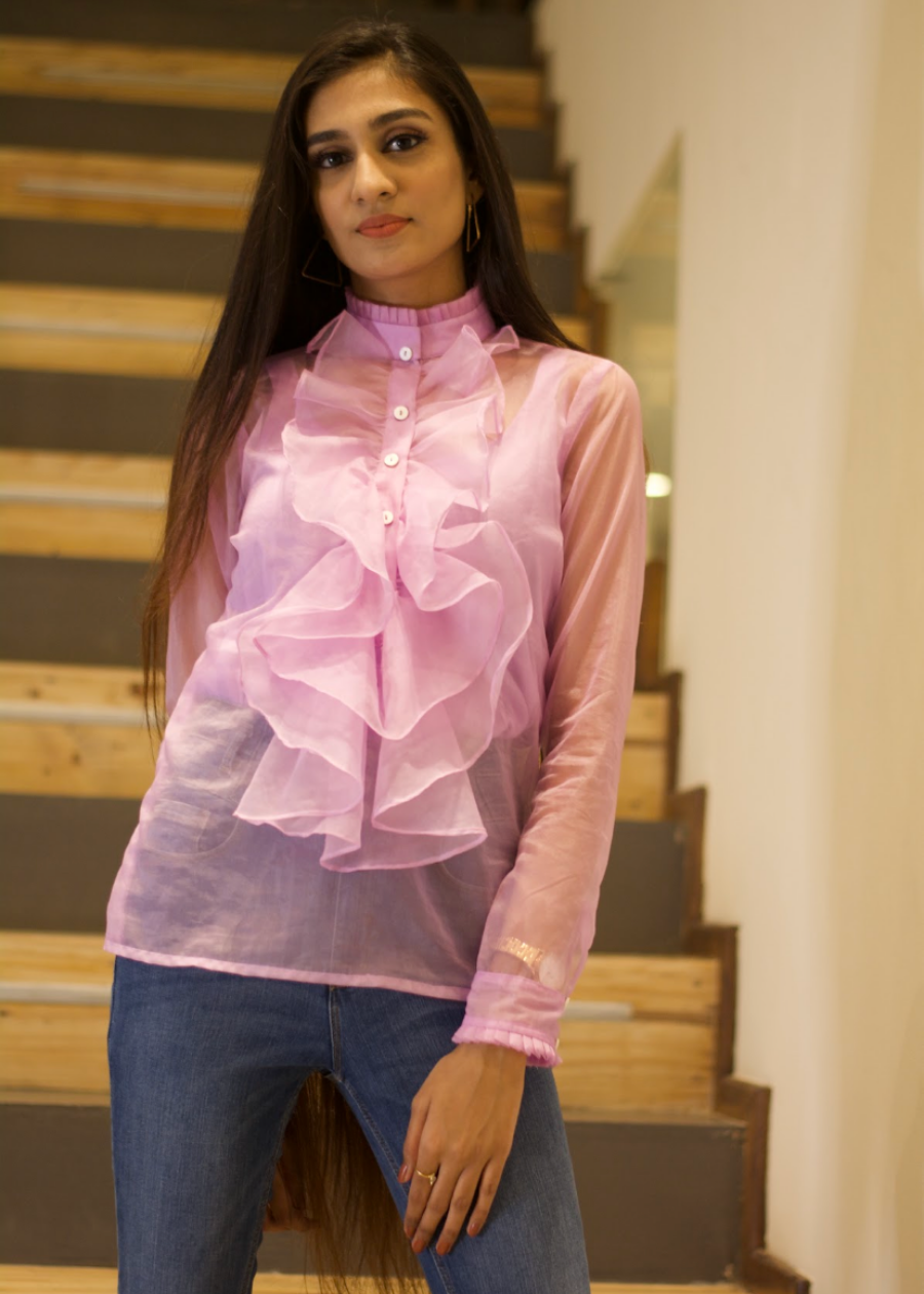 Organza Ruffle Top