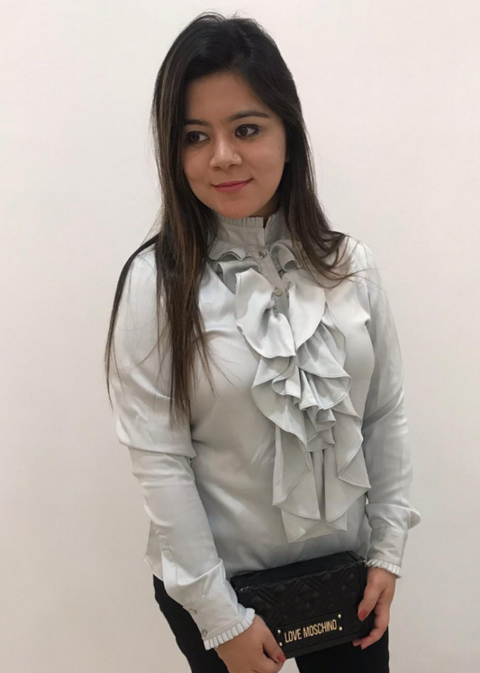 Ruffle Grey Top