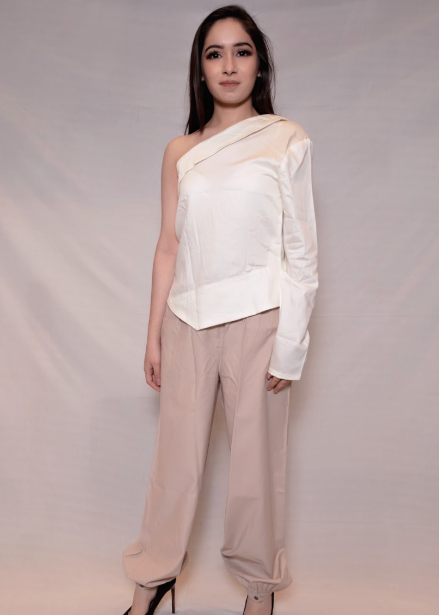 White Top With Balloon Pants