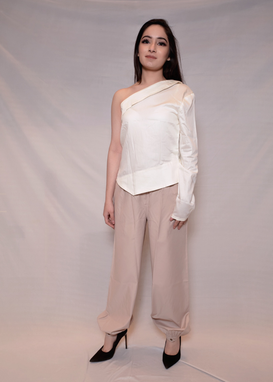 White Top With Balloon Pants