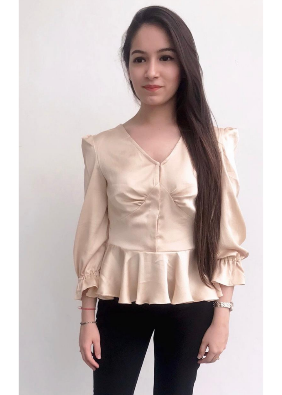 Nude Peplum Top