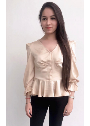 Nude Peplum Top