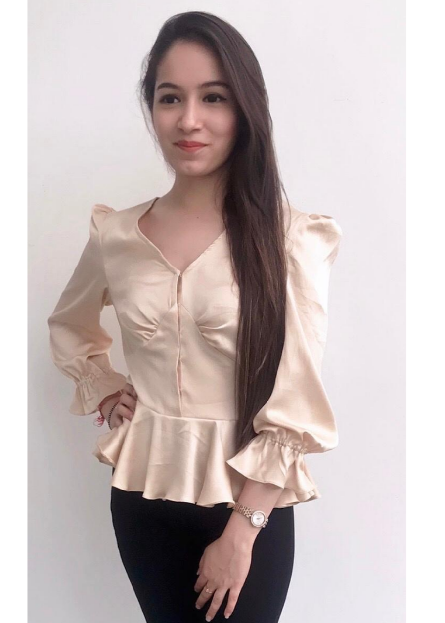 Nude Peplum Top