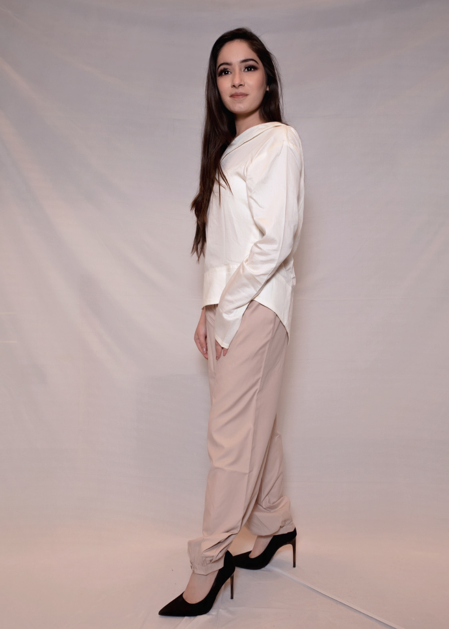 White Top With Balloon Pants