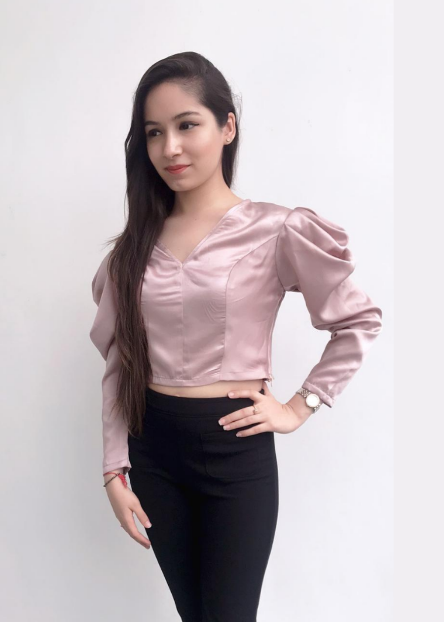 Draped Sleeves Top