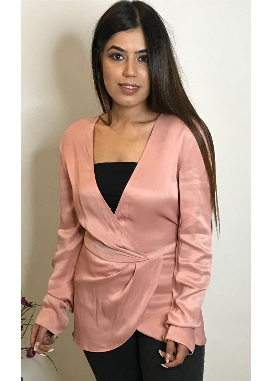 Draped Rose Pink Top
