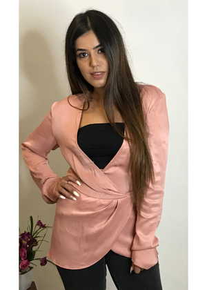 Draped Rose Pink Top