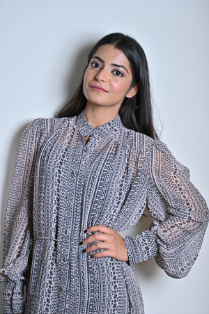 Grey Printed Dress
