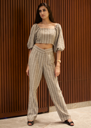 Lined Grey Coord Set