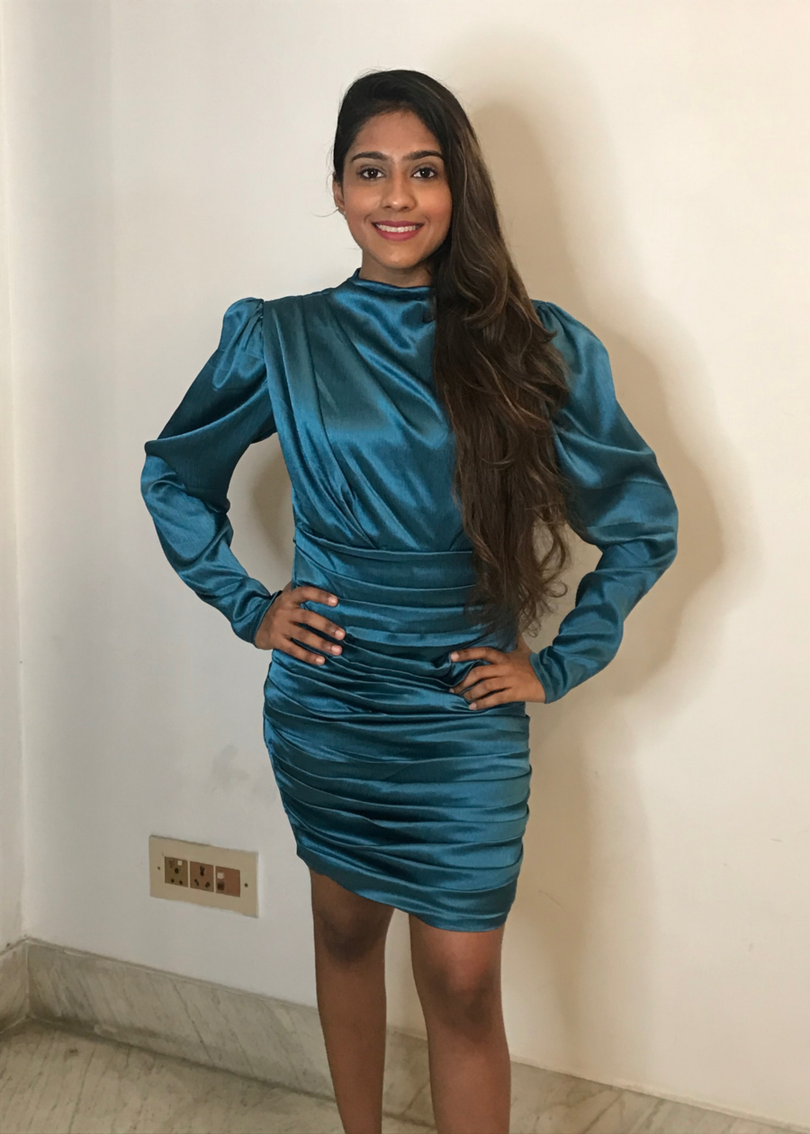 Blue Draped Dress