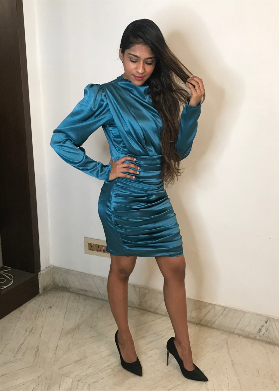 Blue Draped Dress