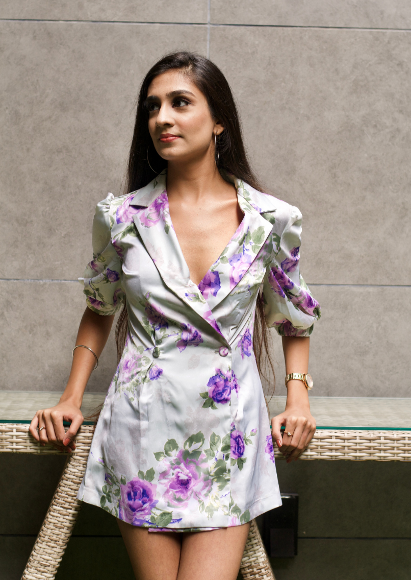 Printed Blazer Top