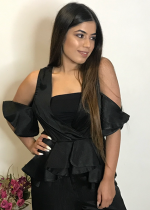 Black Satin Coord Set