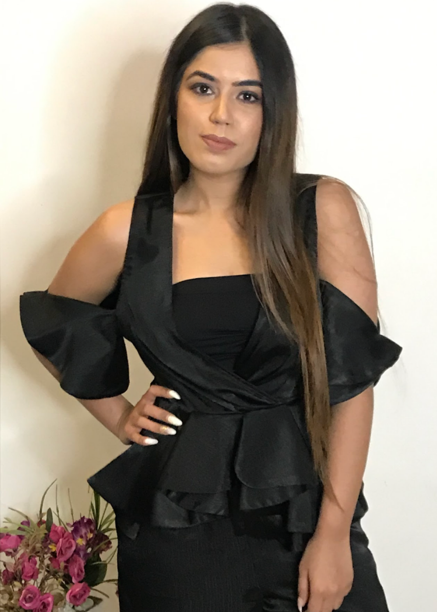 Black Satin Coord Set