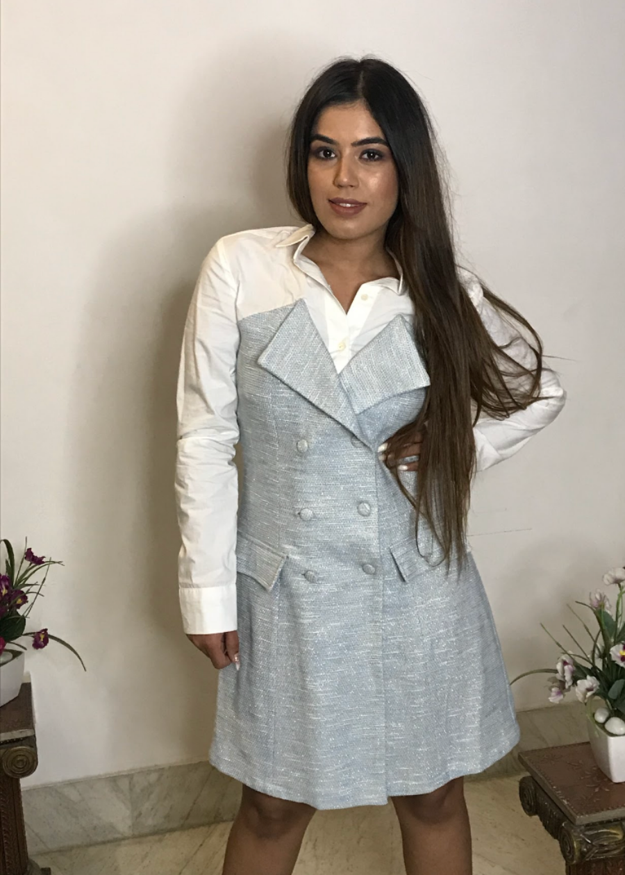 White & Blue Dress