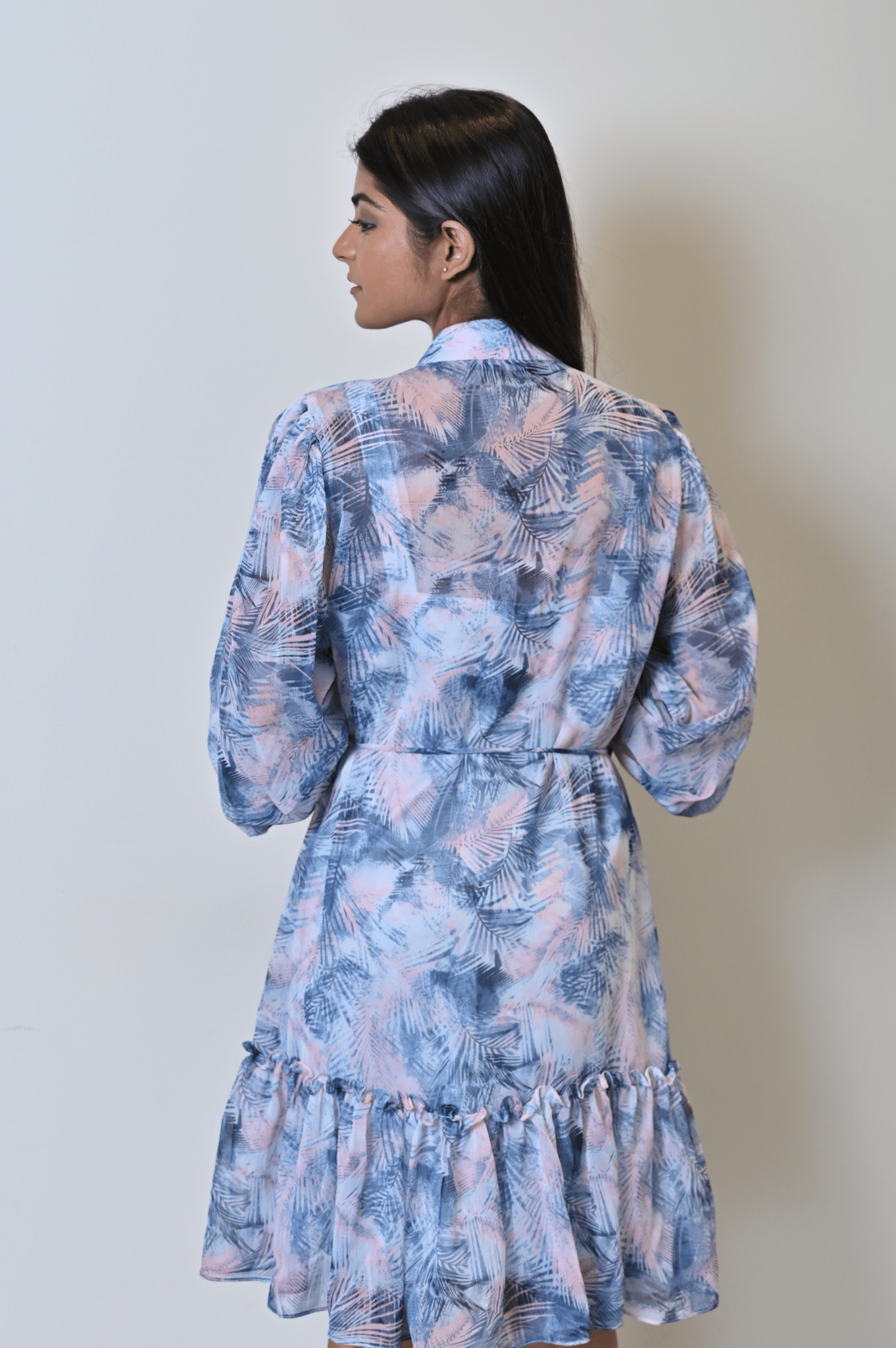 Sky Blue Printed Dress