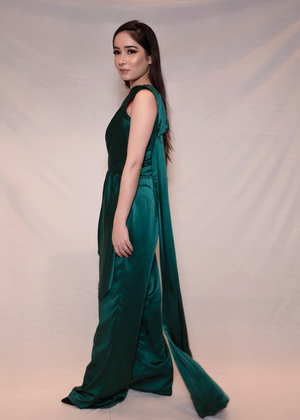 Draped Green Jumpsuit