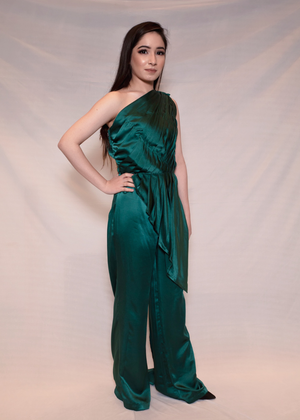 Draped Green Jumpsuit