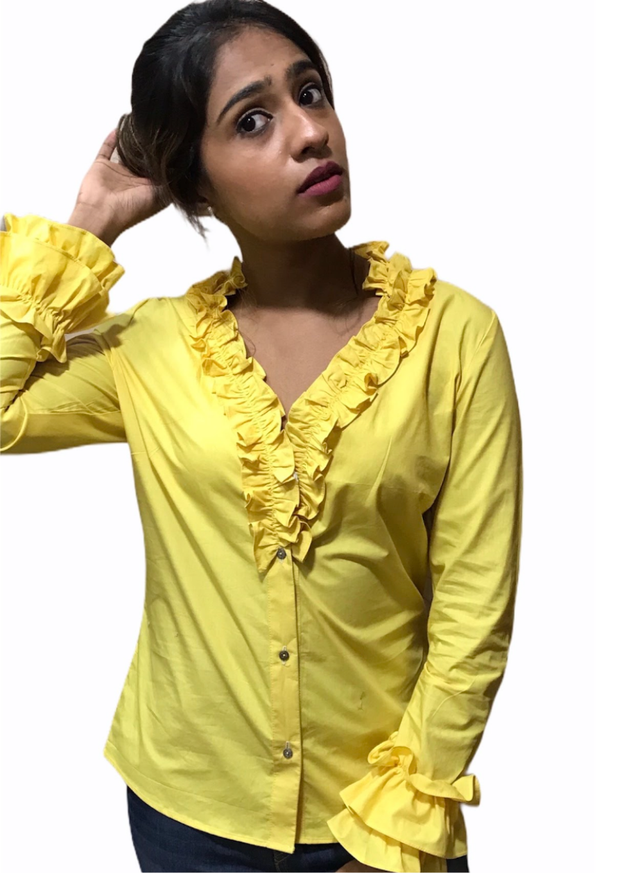 Frill Yellow Top