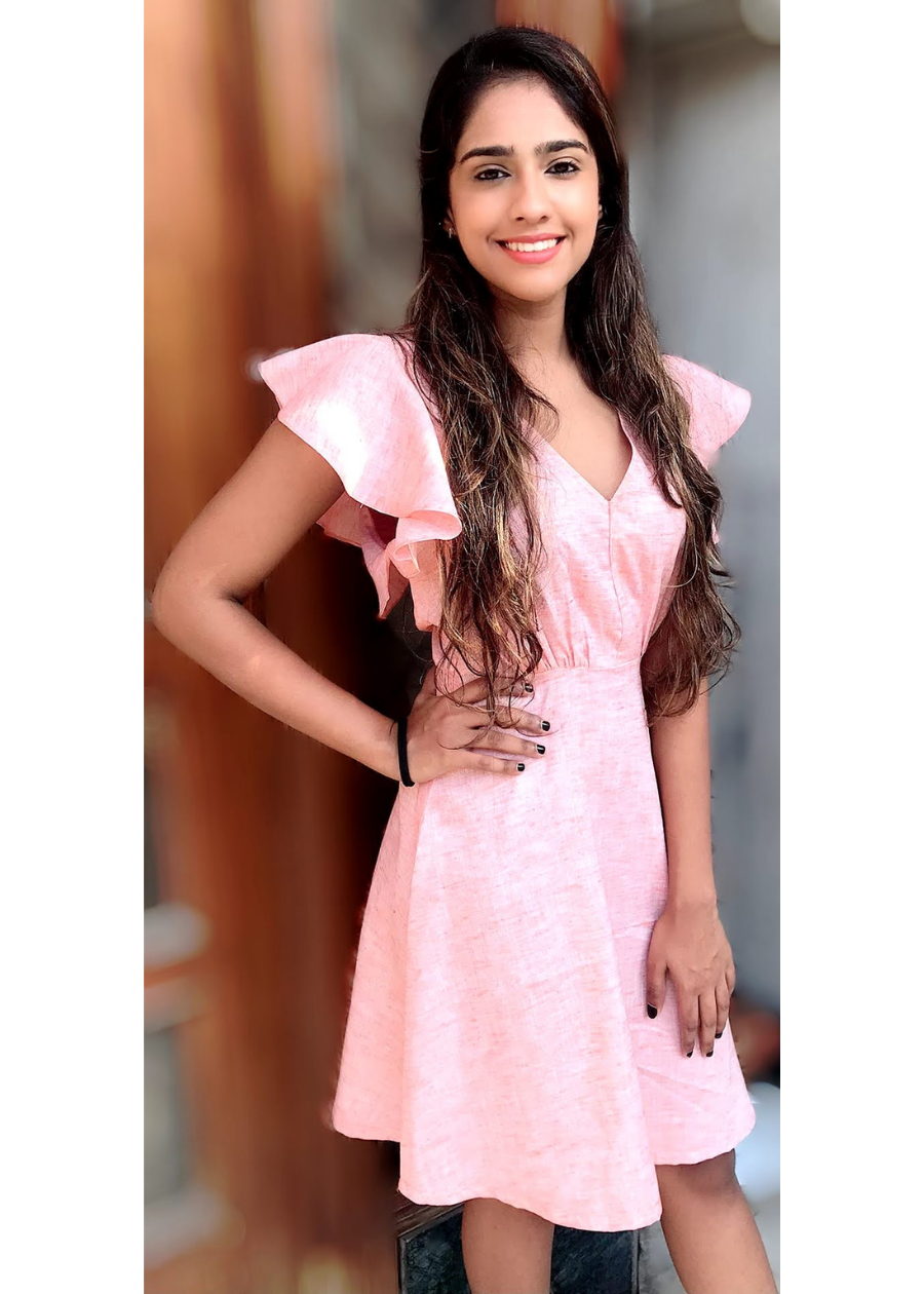Pink Bell Sleeves Dress