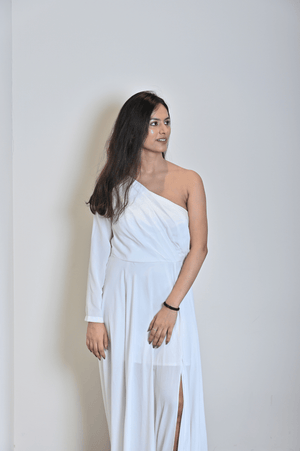 White One Shoulder Gown