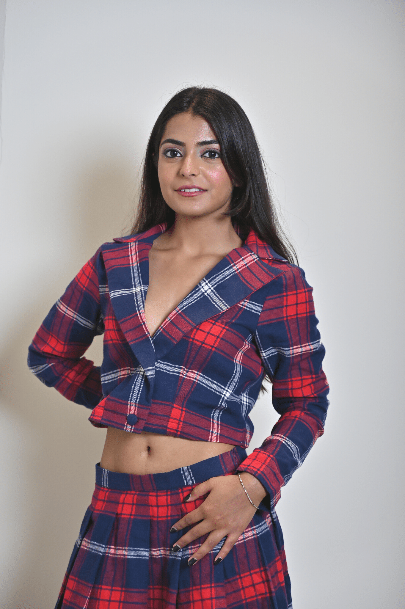 Red and Blue Checks Coord Set