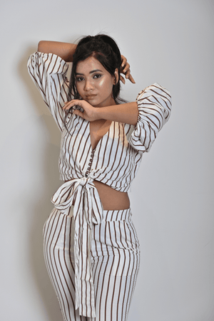 Brown Lines Coord Set