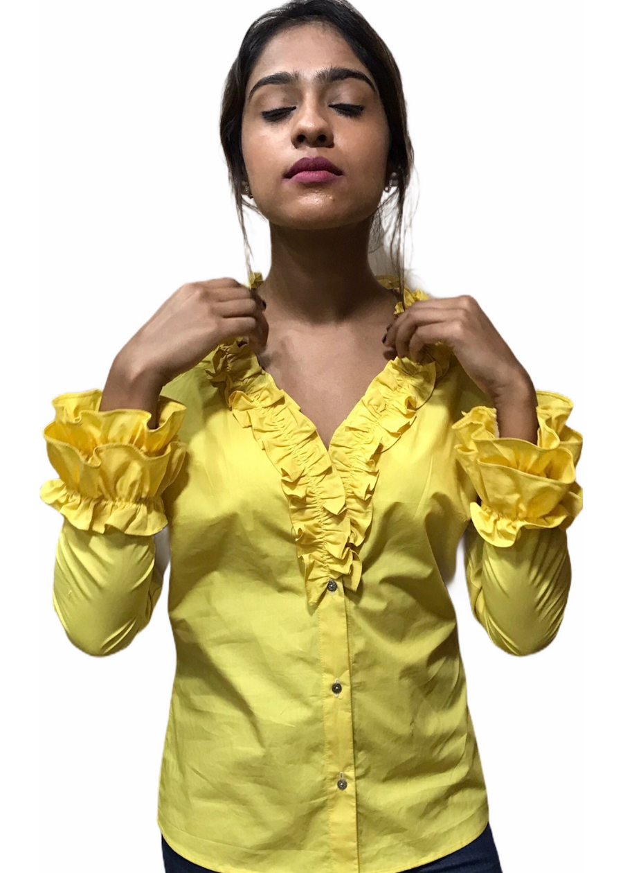 Frill Yellow Top