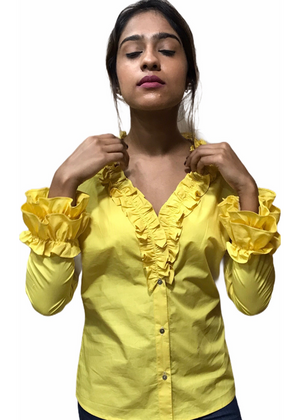 Frill Yellow Top