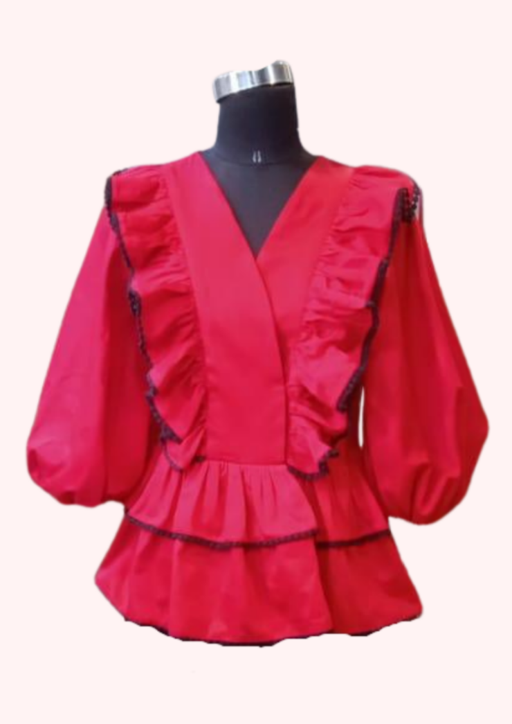 Red and Black Cotton Top