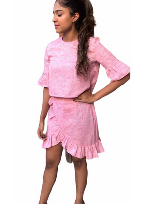 Top & Skirt Pink Coord Set