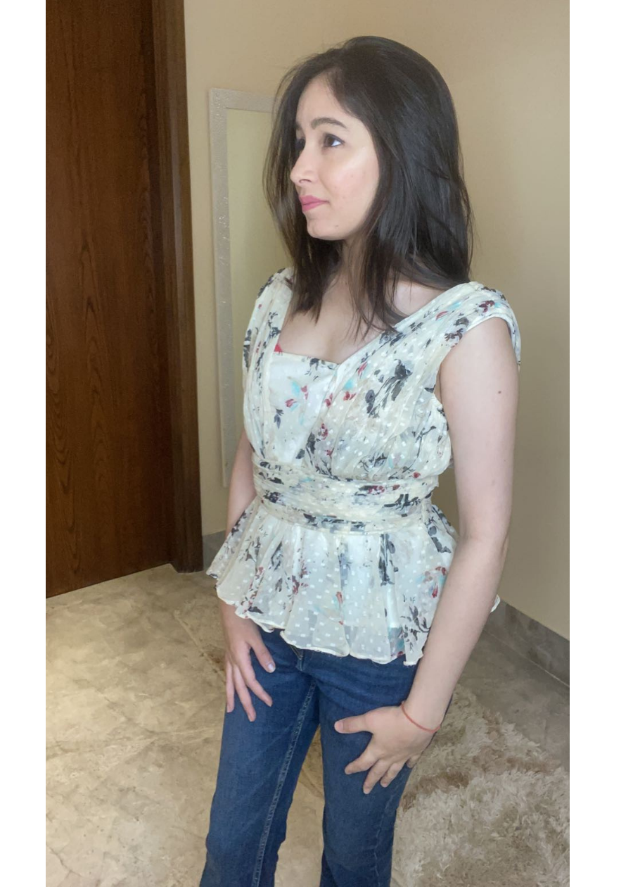 Printed  Draped Top