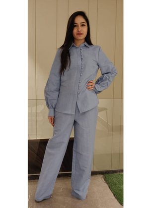 Buttoned Linen Coord Set