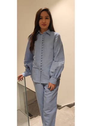 Buttoned Linen Coord Set