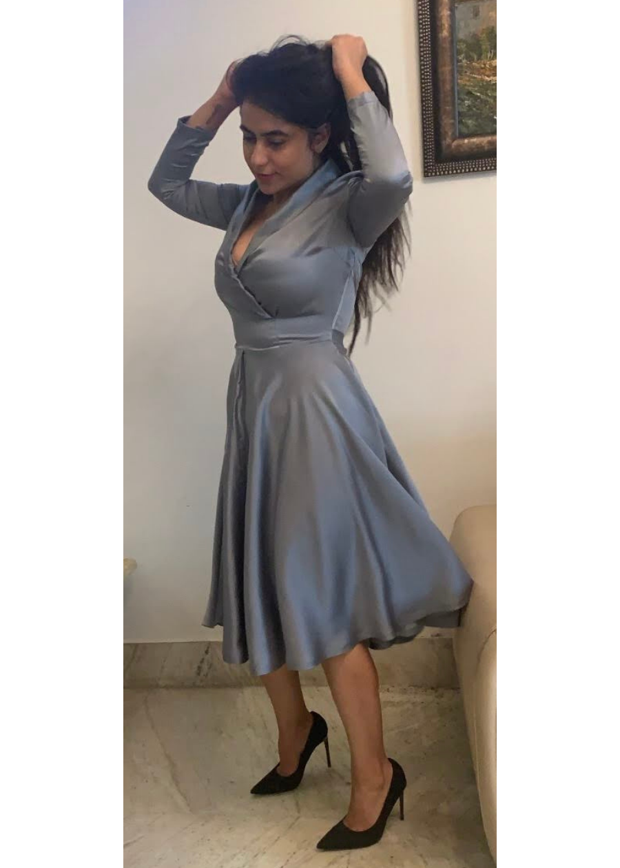 Satin Grey Dress