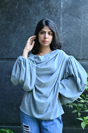 Grey Cowl Top