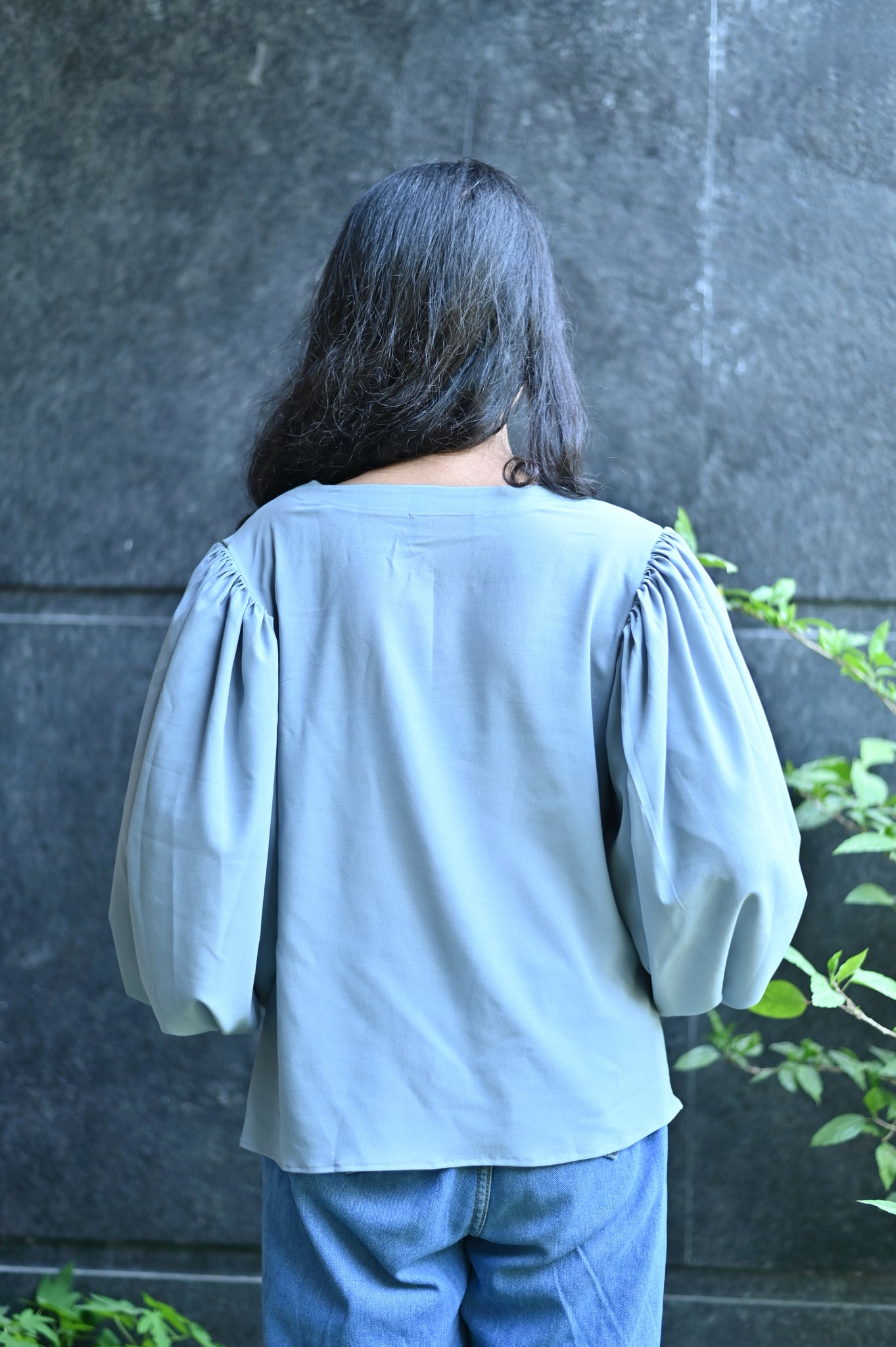 Silver Grey Band Top