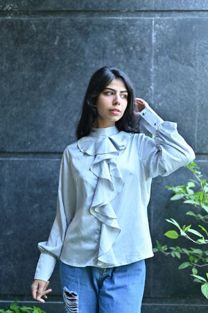 Silver Grey Band Top