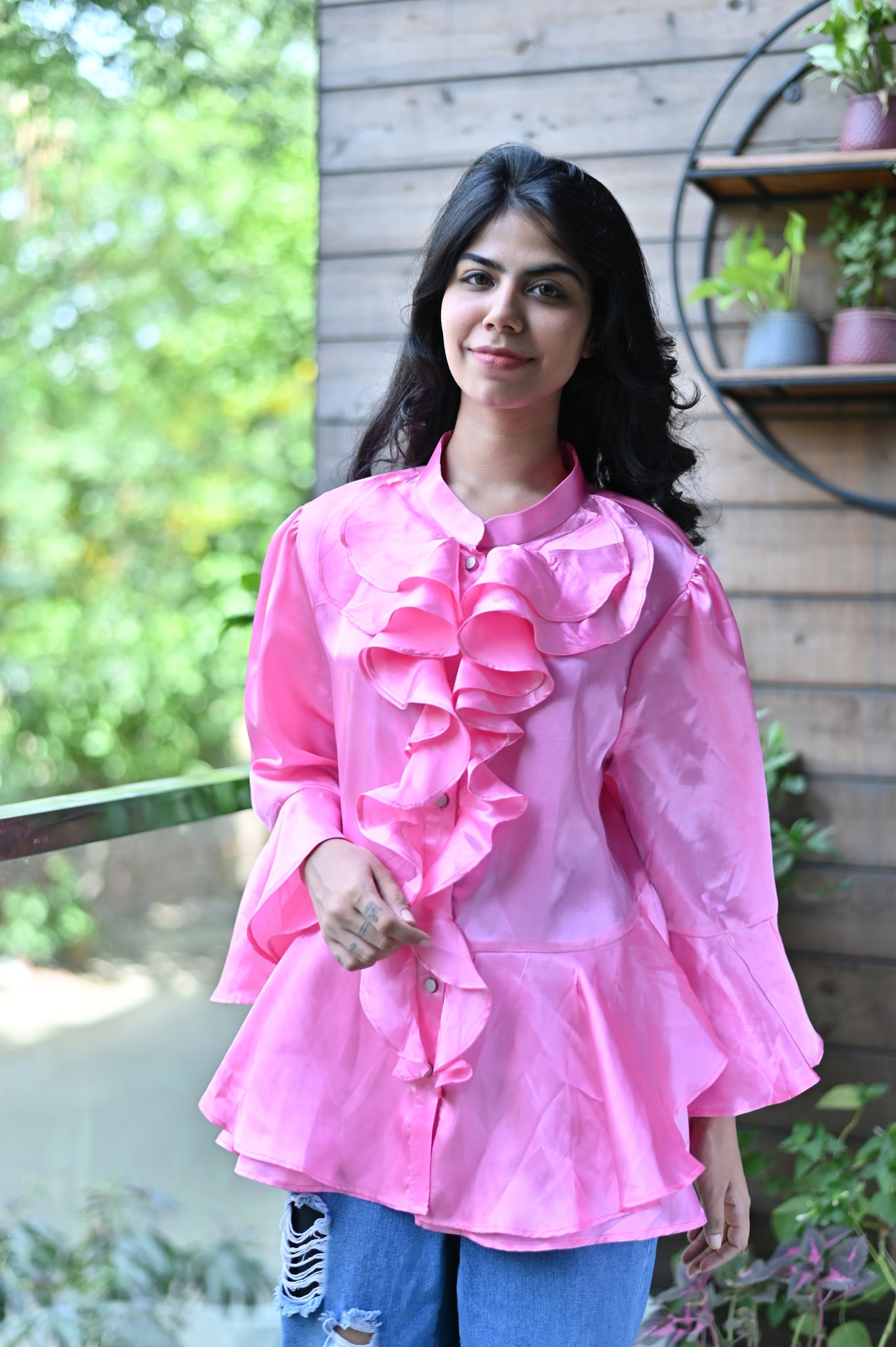 All Over Pink Ruffle Top